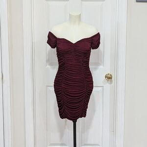 Sexy Maroon Slim Dress